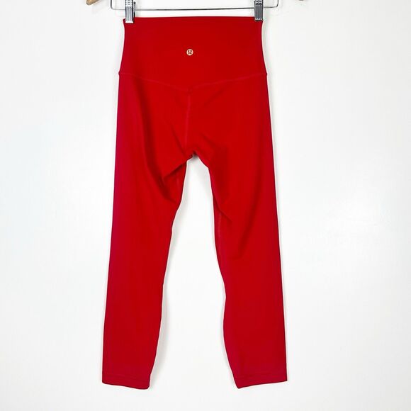 Lululemon Align High Rise Legging Crop 23" Size 4 Lunar New Year DarkRed Gold
